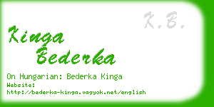 kinga bederka business card